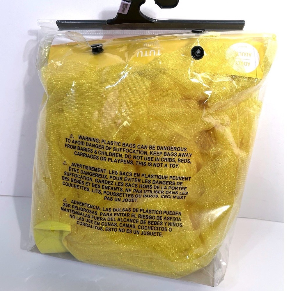 NWT Womens Yellow Tutu Skirt Adult One Size Halloween Costume Ballet Fairy - Picture 4 of 5